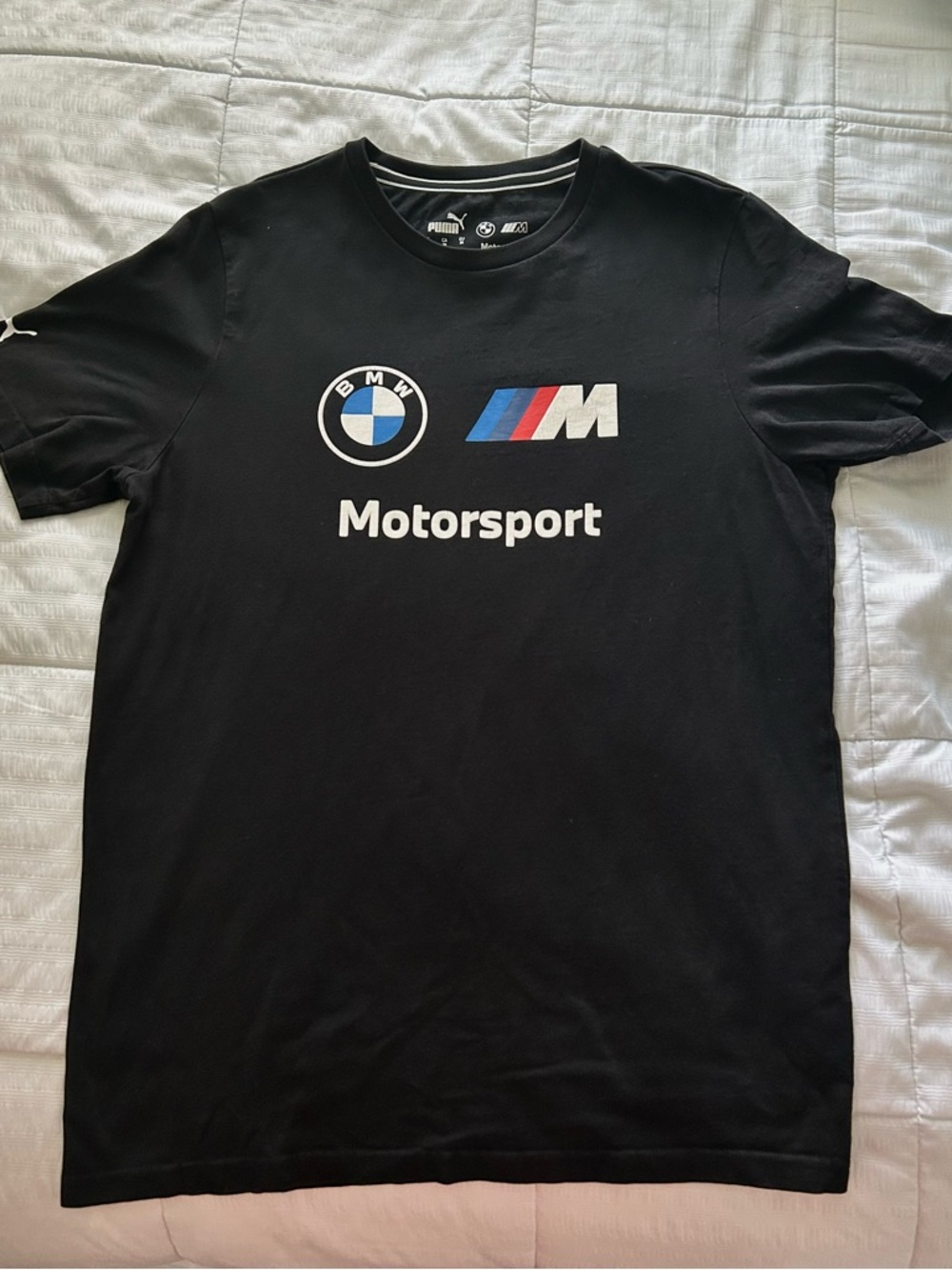 BMW Motorsport Black T-Shirt with Blue & Red M Accent